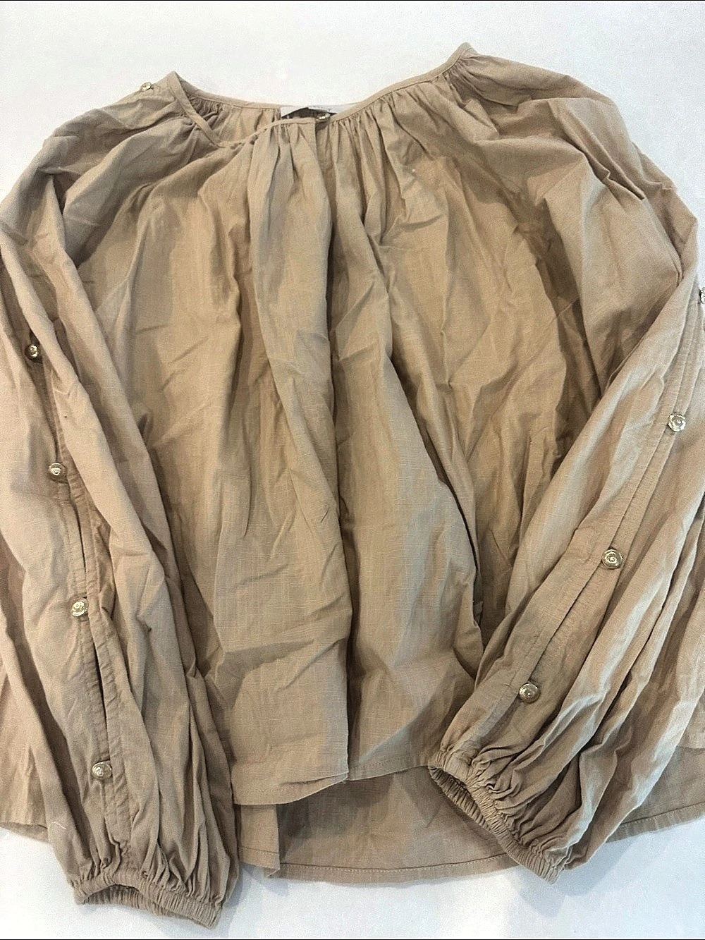 LOFT Long Sleeve Blouse in Brown Size Medium Like New